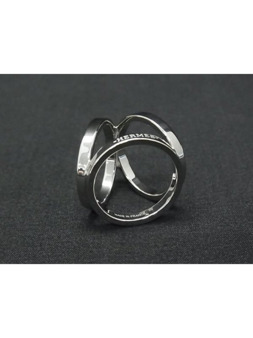 Hermes Trio Scarf Ring Closure Silver